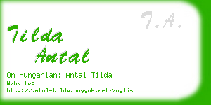 tilda antal business card